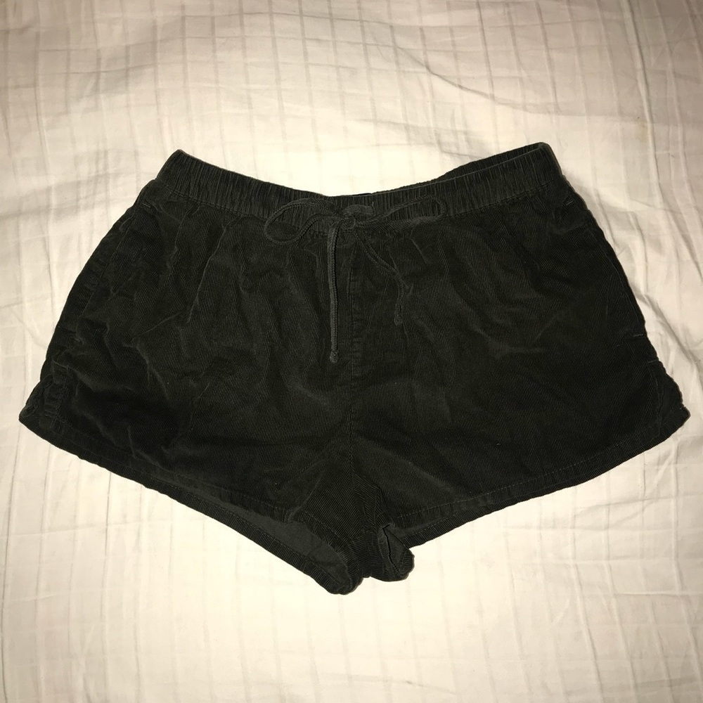 Dark green corduroy shorts